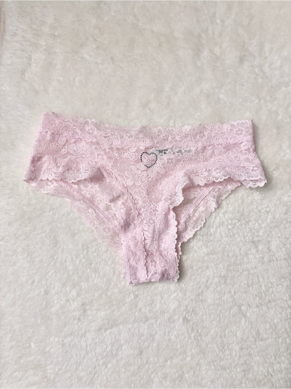 PINK Victoria’s Secret Wink Cheeky Panty Bling Lace Pink Tulip